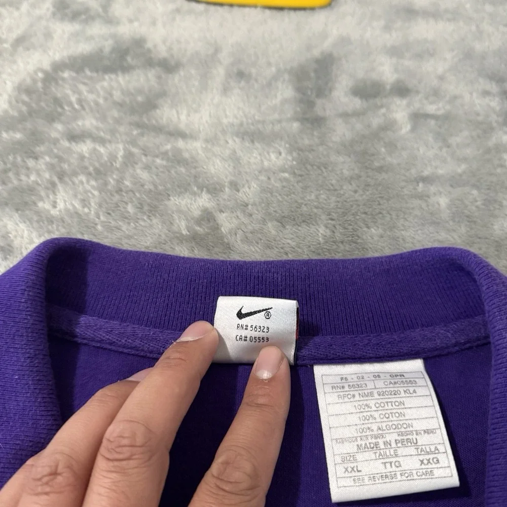 Vintage 90s Nike Niketown White Tag Purple Polo Shirt Mens‎ XXL Cotton Embroider